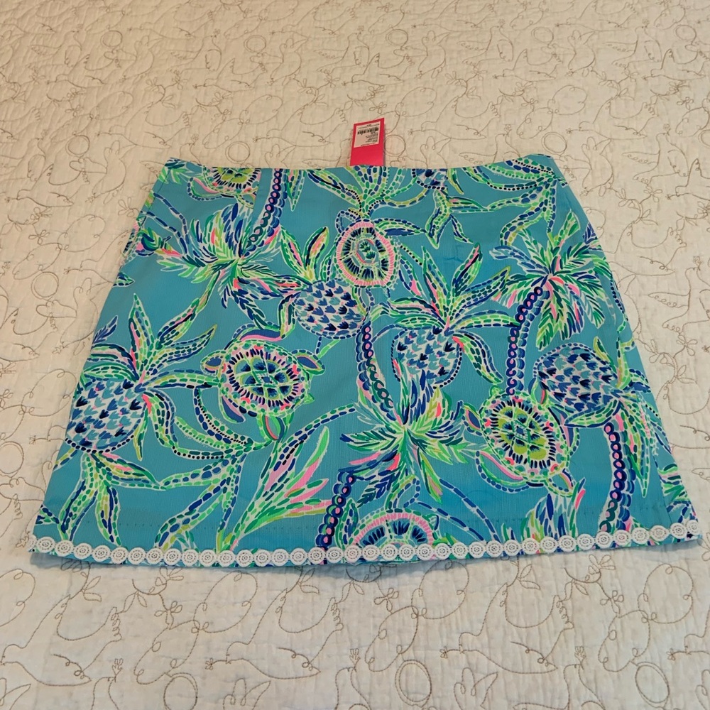 NWT Lilly Pulitzer Patty Skort in Bermuda Blue Turtle Szn - Size 8